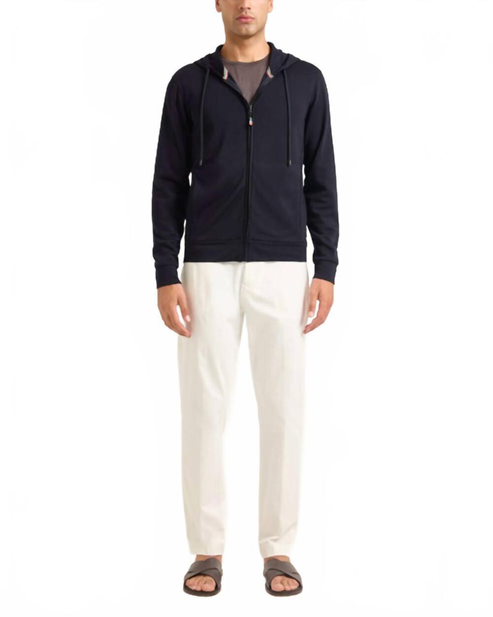 NEW ORLEBAR BROWN mathers merino knit sweatshirt in night iris